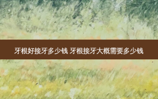 牙根好接牙多少钱 牙根接牙大概需要多少钱