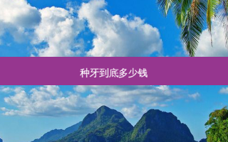 种牙到底多少钱