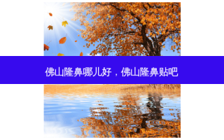 佛山隆鼻哪儿好，佛山隆鼻贴吧