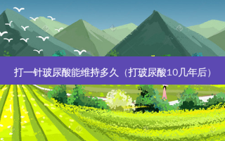 打一针玻尿酸能维持多久（打玻尿酸10几年后）