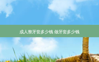 成人整牙套多少钱 做牙套多少钱