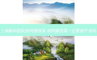 上海眼科医院视网膜脱落 视网膜脱落一定要做手术吗