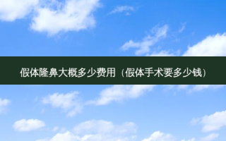 假体隆鼻大概多少费用（假体手术要多少钱）