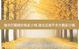 激光打眼睛价格多少钱 激光近视手术大概多少钱