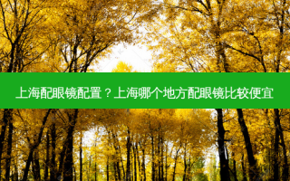 上海配眼镜配置？上海哪个地方配眼镜比较便宜