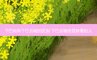 下巴短和下巴后缩的区别 下巴后缩但是好看的人