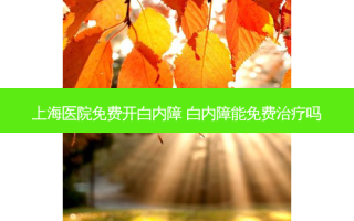 上海医院免费开白内障 白内障能免费吗