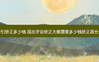 前方牵引矫正多少钱 现在牙齿矫正大概需要多少钱矫正器分为几种