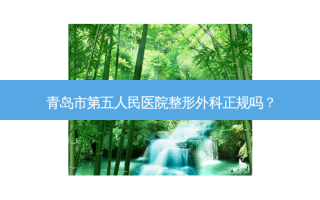 青岛市第五人民医院整形外科正规吗？