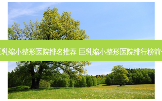  *** 缩小整形医院排名推荐  *** 缩小整形医院排行榜前十