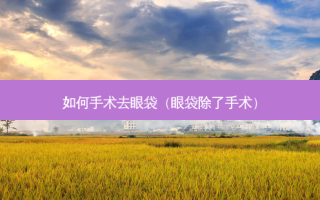 如何手术去眼袋（眼袋除了手术）