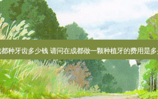 成都种牙齿多少钱 请问在成都做一颗种植牙的费用是多少