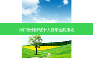 海口微创除皱十大整形医院排名
