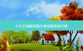 十大正规颧骨颧弓整形医院排行榜