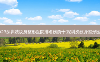 2023深圳洗纹身整形医院排名榜前十(深圳洗纹身整形医院