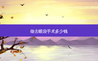 做去眼袋手术多少钱