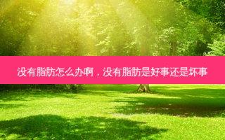 没有脂肪怎么办啊，没有脂肪是好事还是坏事