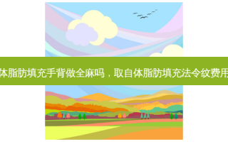 取自体脂肪填充手背做全麻吗，取自体脂肪填充法令纹费用高吗