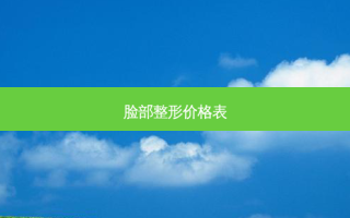 脸部整形价格表