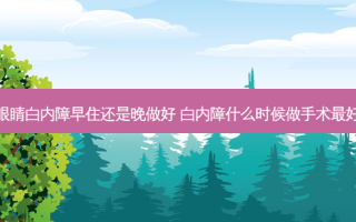 眼睛白内障早住还是晚做好 白内障什么时候做手术好