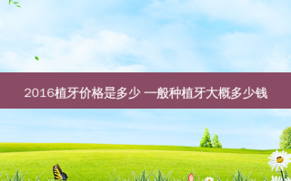 2016植牙价格是多少 一般种植牙大概多少钱