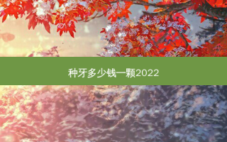 种牙多少钱一颗2022