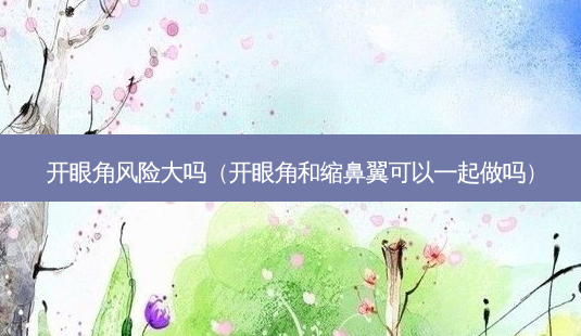 开眼角风险大吗（开眼角和缩鼻翼可以一起做吗）-第1张图片-容颜讯