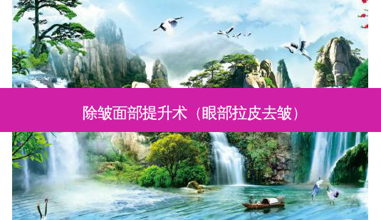 除皱面部提升术(眼部拉皮去皱)-第1张图片-容颜讯 除皱面部提升术(眼部拉皮去皱)-第1张图片-容颜讯