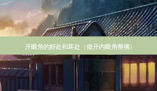 开眼角的好处和坏处（做开内眼角整彿）-第1张图片-容颜讯