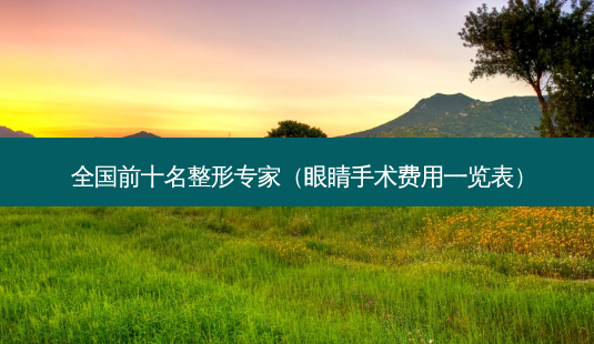 全国前十名整形专家(眼睛手术费用一览表)-第1张图片-容颜讯 全国前十名整形专家(眼睛手术费用一览表)-第1张图片-容颜讯