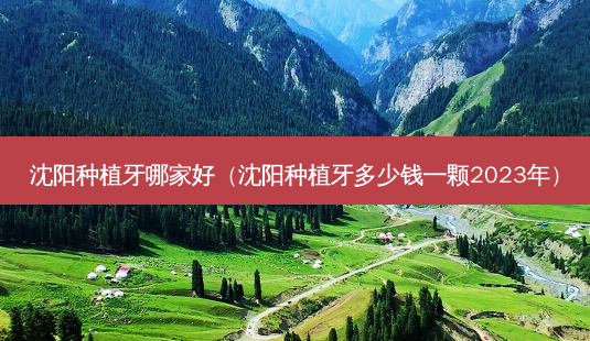 沈阳种植牙哪家好(沈阳种植牙多少钱一颗2023年)-第1张图片-容颜讯 沈阳种植牙哪家好(沈阳种植牙多少钱一颗2023年)-第1张图片-容颜讯