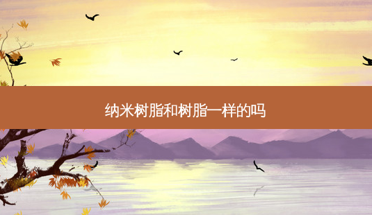 纳米树脂和树脂一样的吗-第1张图片-容颜讯