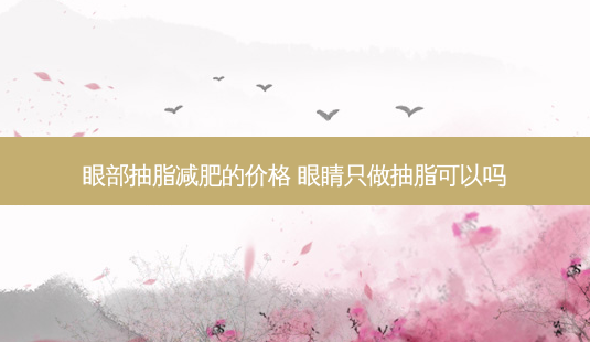 眼部抽脂减肥的价格 眼睛只做抽脂可以吗-第1张图片-容颜讯 眼部抽脂减肥的价格 眼睛只做抽脂可以吗-第1张图片-容颜讯