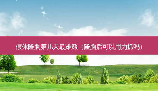 假体隆胸第几天难熬(隆胸后可以用力抓吗)-第1张图片-容颜讯 假体隆胸第几天难熬(隆胸后可以用力抓吗)-第1张图片-容颜讯