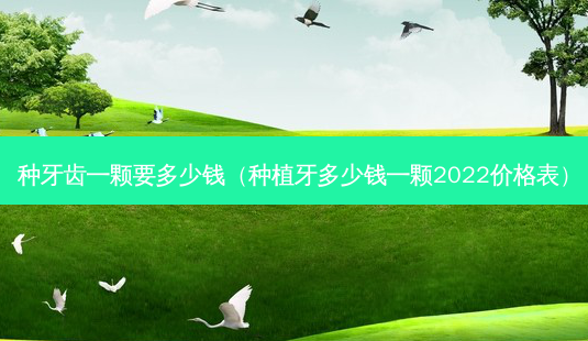 种牙齿一颗要多少钱(种植牙多少钱一颗2022价格表)-第1张图片-容颜讯 种牙齿一颗要多少钱(种植牙多少钱一颗2022价格表)-第1张图片-容颜讯