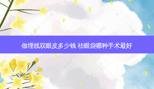 做埋线双眼皮多少钱 祛眼袋哪种手术好-第1张图片-容颜讯