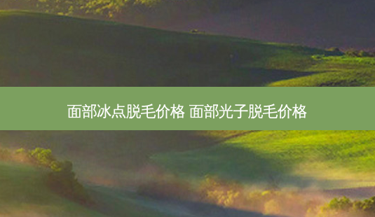 面部冰点脱毛价格 面部光子脱毛价格-第1张图片-容颜讯