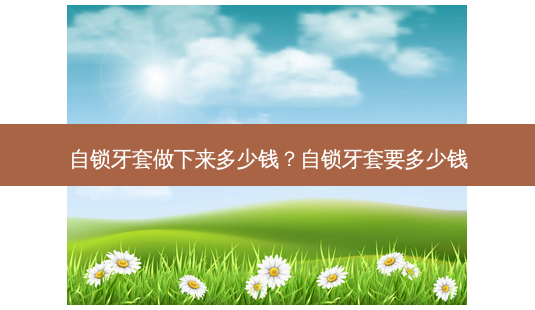 自锁牙套做下来多少钱?自锁牙套要多少钱-第1张图片-容颜讯 自锁牙套做下来多少钱?自锁牙套要多少钱-第1张图片-容颜讯