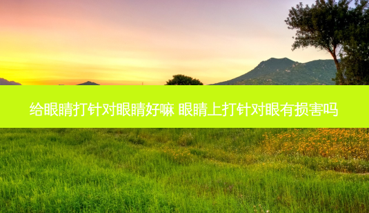 给眼睛打针对眼睛好嘛 眼睛上打针对眼有损害吗-第1张图片-容颜讯 给眼睛打针对眼睛好嘛 眼睛上打针对眼有损害吗-第1张图片-容颜讯