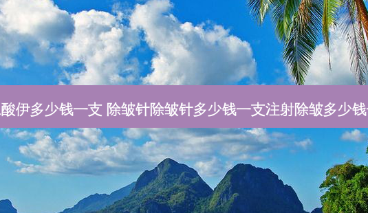 玻尿酸伊多少钱一支 除皱针除皱针多少钱一支注射除皱多少钱一针-第1张图片-容颜讯