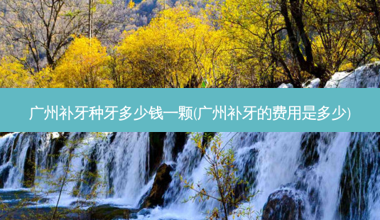 广州补牙种牙多少钱一颗(广州补牙的费用是多少)-第1张图片-容颜讯