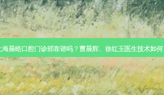 上海晨皓口腔门诊部靠谱吗？曹晨辉、徐红玉医生技术如何？-第1张图片-容颜讯