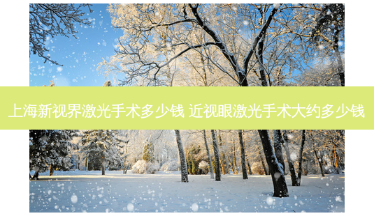 上海新视界激光手术多少钱 近视眼激光手术大约多少钱-第1张图片-容颜讯 上海新视界激光手术多少钱 近视眼激光手术大约多少钱-第1张图片-容颜讯