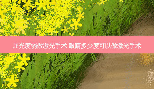 屈光度弱做激光手术 眼睛多少度可以做激光手术-第1张图片-容颜讯