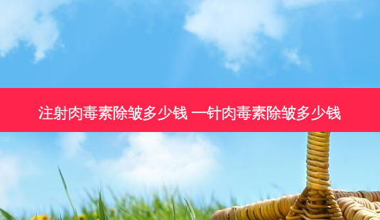 注射除皱多少钱 一针除皱多少钱-第1张图片-容颜讯