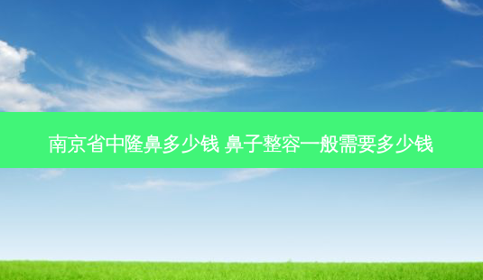 南京省中隆鼻多少钱 鼻子整容一般需要多少钱-第1张图片-容颜讯 南京省中隆鼻多少钱 鼻子整容一般需要多少钱-第1张图片-容颜讯