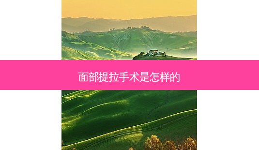 面部提拉手术是怎样的-第1张图片-容颜讯