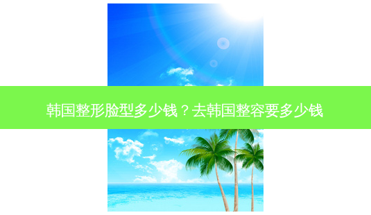 韩国整形脸型多少钱？去韩国整容要多少钱-第1张图片-容颜讯