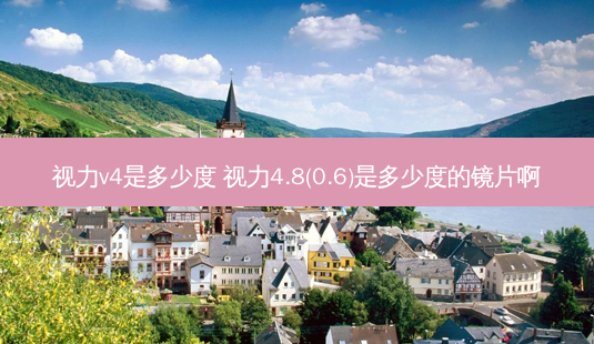 视力v4是多少度 视力4.8(0.6)是多少度的镜片啊-第1张图片-容颜讯
