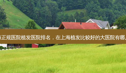 上海正规医院植发医院排名,在上海植发比较好的大医院有哪几家-第1张图片-容颜讯 上海正规医院植发医院排名,在上海植发比较好的大医院有哪几家-第1张图片-容颜讯